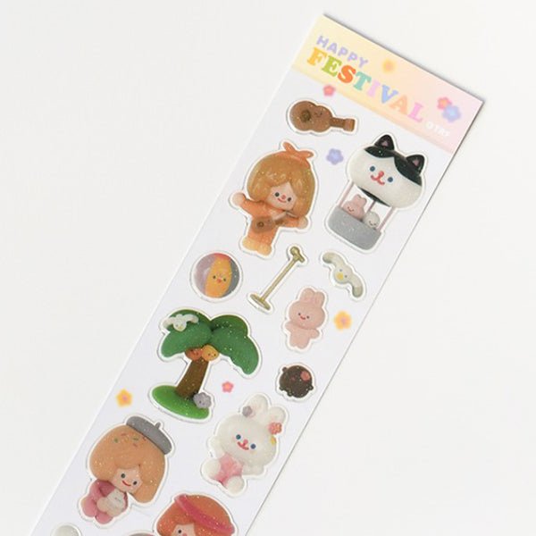 TRF happy joy seal sticker_CLEAR AURORA - OUR K - POP