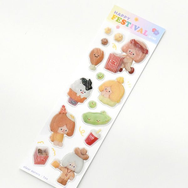 TRF happy yummy seal sticker_CLEAR AURORA - OUR K - POP