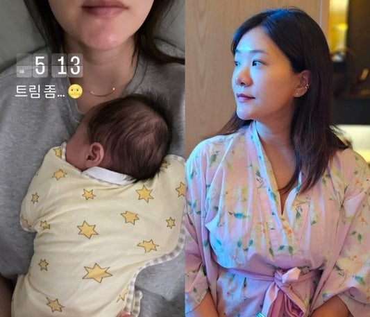 Kim Seung-hyun's wife, writer Jang Jeong-yoon, shares hilarious early morning parenting moment while caring for their newborn daughter.