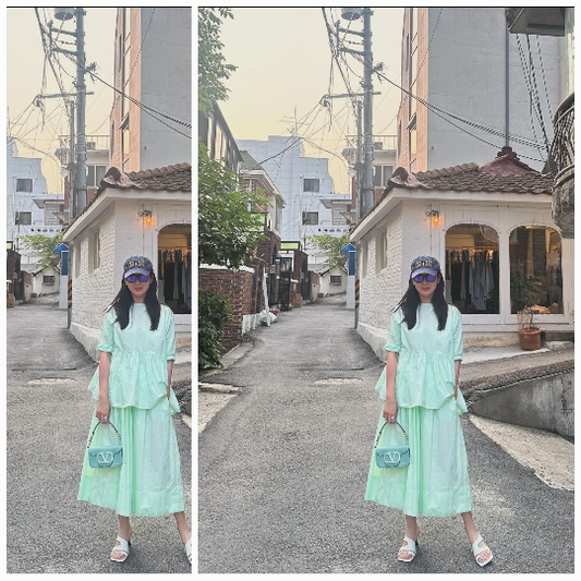 Son Ye-jin Enjoys "Mint Day" Outing in Stylish Peplum Dress