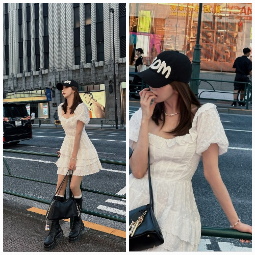 Han Bo-reum Dazzles in a White Dress Against the Chic Backdrop of Shinjuku