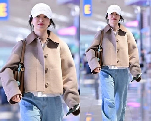 Song Hye-kyo Turns Heads at Airport with Stylish Autumn-Inspired Cropped Bomber Jacket Outfit