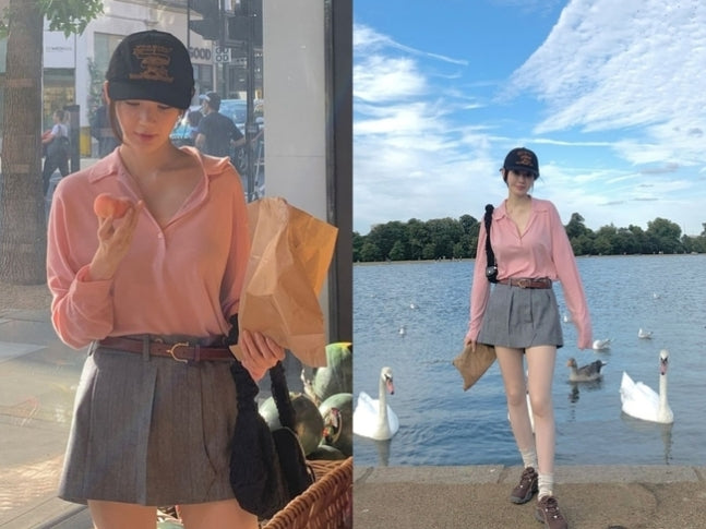 Davichi's Kang Min-kyung Stuns Fans with Adorable Visuals in Chic Pink Knit Outfit Amid European Travels