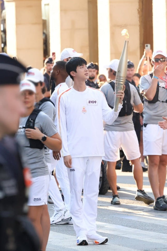 BTS Jin Joins Paris Olympic Torch Relay Amid ARMY Cheers - OUR K-POP