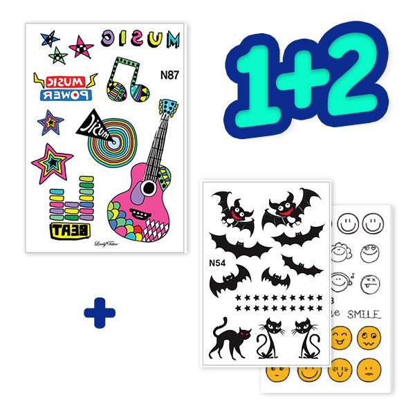 ★1+2+2Event!★ Colorful Fashion Tattoo1 etc. [3types] - OUR K - POP