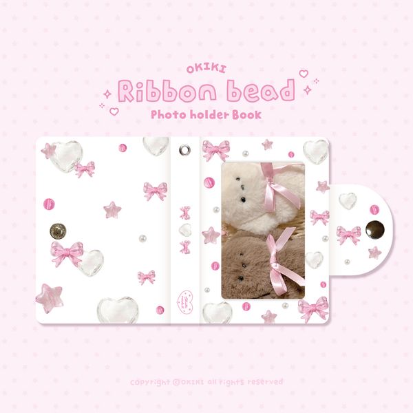 [OKIKI] Ribbon beads photo holderbook