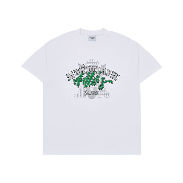 A Logo Monogram Embossing Embroidery Short Sleeve T-Shirt [White] - OUR K - POP