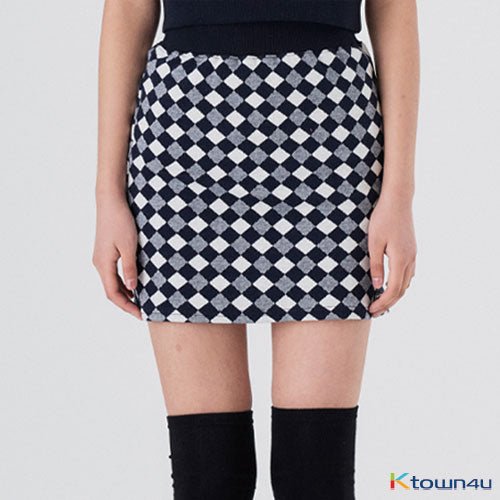 Argyle Mini Skirt [Navy] - OUR K - POP