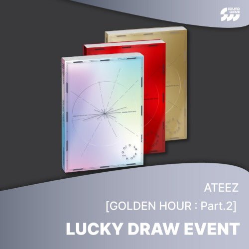 ATEEZ - GOLDEN HOUR : PART.2 11TH MINI ALBUM SOUNDWAVE LUCKY DRAW EVENT PHOTOBOOK RANDOM - OUR K - POP