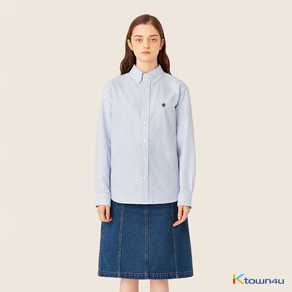 Basic Patch Oxford Shirts [Sky Blue][M] - OUR K - POP