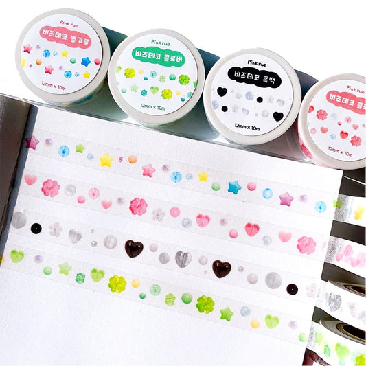 beads masking tape ver.3(4ea)+sticker 1ea - OUR K - POP