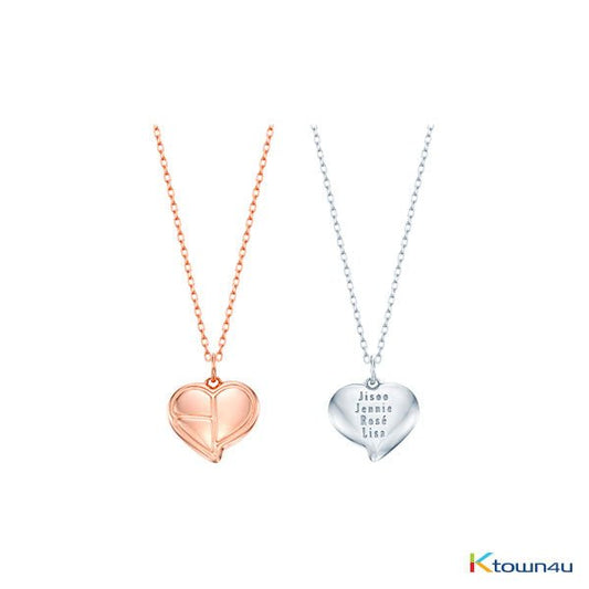 [KIND] BLACKPINK - HEART LOGO SILVER NECKLACE - OUR K - POP