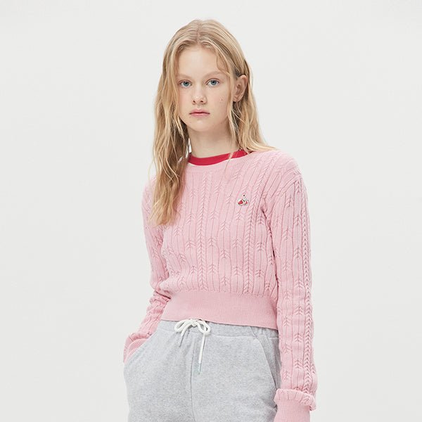 [KIRSH] Small Cherry Cable Crop Knit [PIA][1] - OUR K - POP