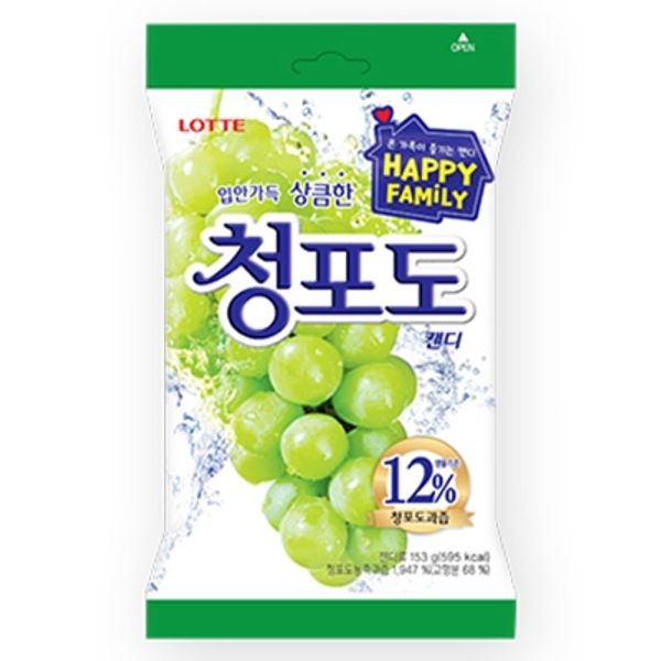 [Lotte] wellfood Green Grape Candy 153g - OUR K - POP