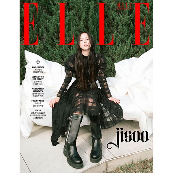 [Magazine] [24 - 12 - 03] ELLE 2024.12 A Type (Cover : JISOO (A Type) & Super ELLE Book in Book Cover : Stray Kids : HYUNJIN (A Type) / Contents : JISOO 16p, Bae Doona, Go Soo) - OUR K - POP