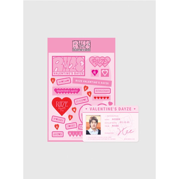 RIIZE - [VALENTINE'S DAYZE] REMOVABLE STICKER + ID CARD SET (RANDOM)_VD_24 - OUR K - POP