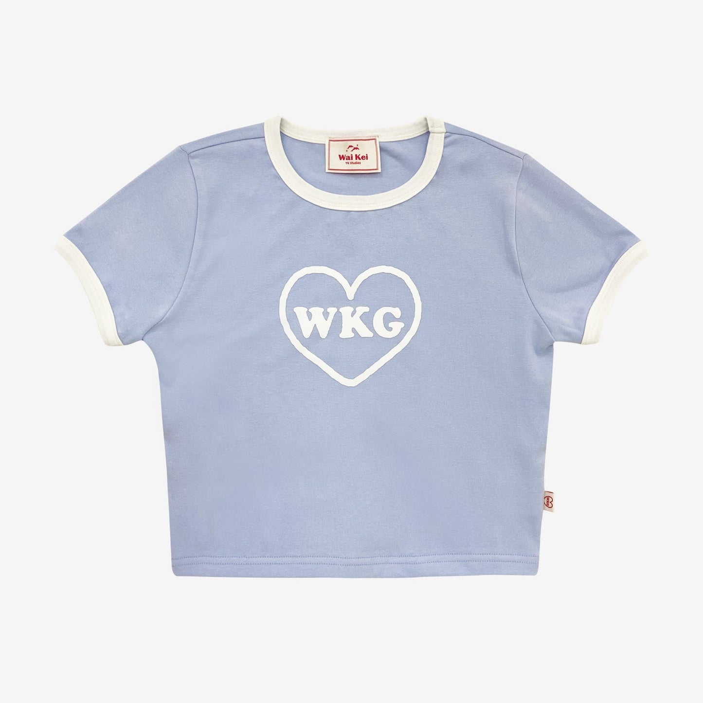 [Waikei] WKG heart logo crop half sleeve t-shirts SKIBLUE - OUR K - POP
