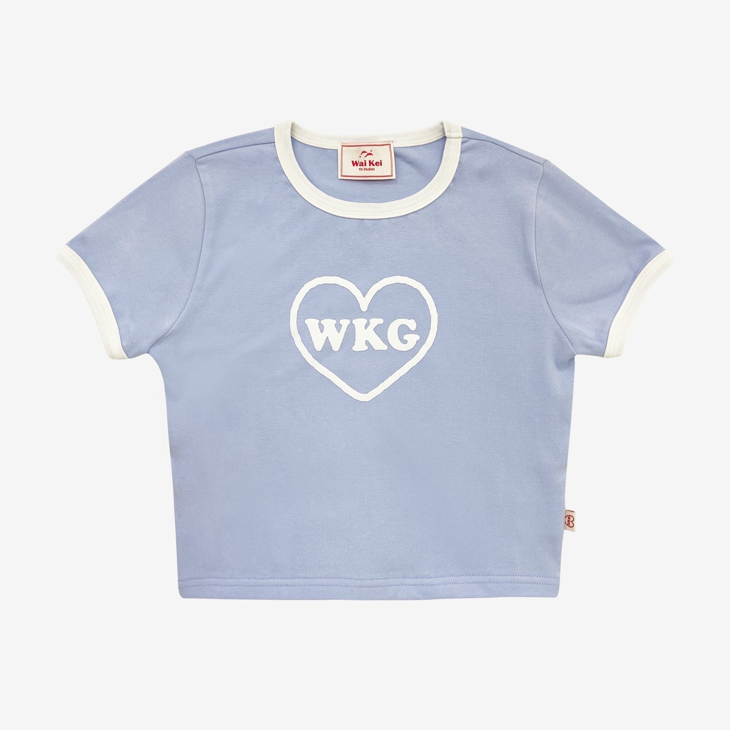 [Waikei] WKG heart logo crop half sleeve t-shirts SKIBLUE - OUR K - POP